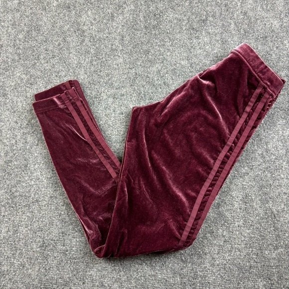 ADIDAS Women’s Maroon/Purple Velvet Vibes Leggings 3 stripes size: Small - Picture 1 of 8